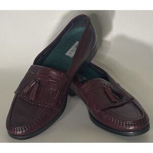 Hush Puppies Bounce Loafers Men's Size 11.5 W Burgundy Leather Shoes